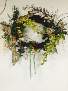 oval designer mantel wreath 