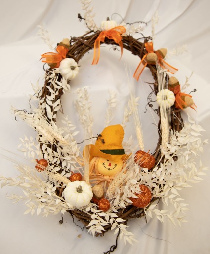 Oval scarecrow wreath Permanent botanical