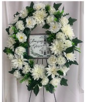 Oval Sympathy wreath with plaque 
