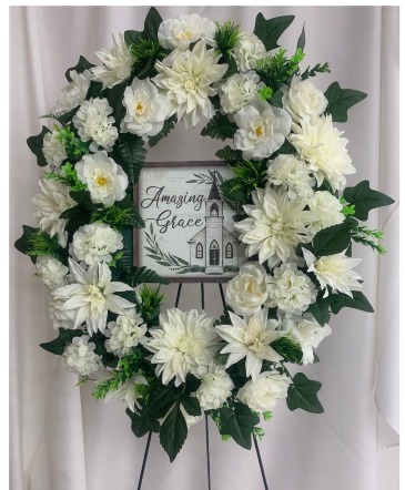 Oval Sympathy wreath with plaque  in Live Oak, FL | CELEBRATIONS