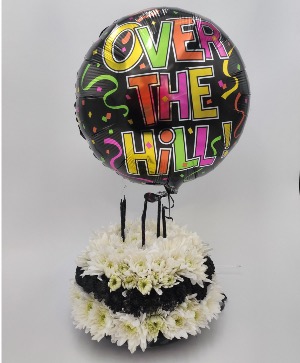 Over the Hill Birthday Flower Cake 