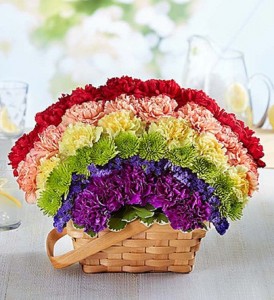 Over the Rainbow Basket Fresh Arrangement