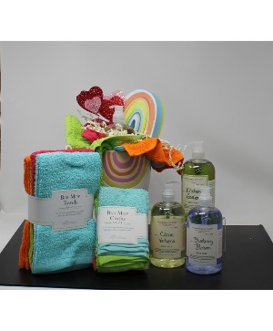 Over the Rainbow Rainbow Planter, Hand Soaps, Towels and Scrubs