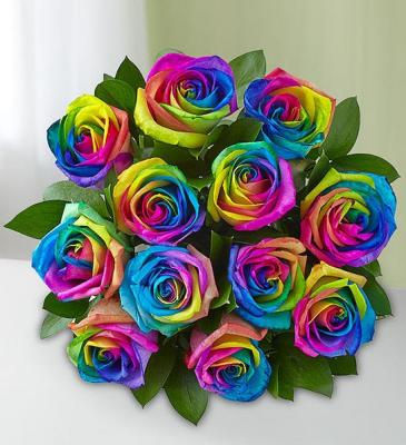 Over the Rainbow Roses  Wrapped in Wilton, NH | WORKS OF HEART FLOWERS