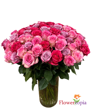 Overflowing Radiance 100 Rose Arrangement