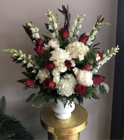 Owen's Graceful Peace Urn Sympathy Arrangement
