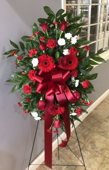 Owen's Red and White Standing Spray Standing Spray