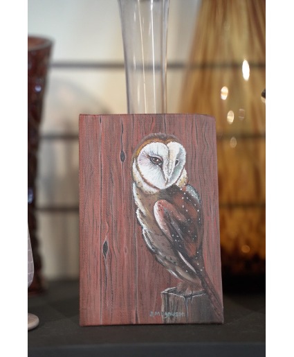 Owl  Acrylic on Canvas Board 