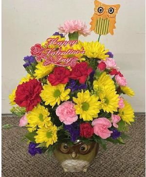 Owl Always Love You  FHF--V00042 Fresh Flower Arrangement (Local Delivery Area Only)
