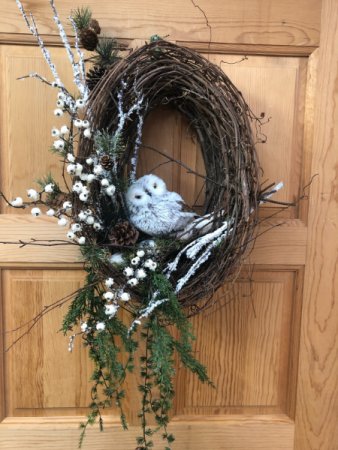 Owl Wreath Artificial Arrangement 