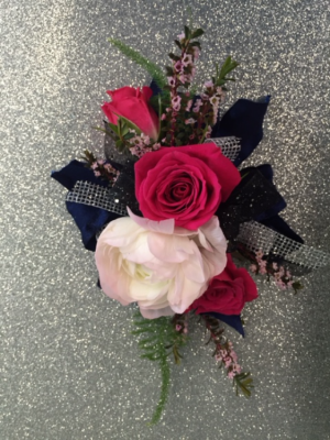 Hot pink wrist corsage in East Rochester, NY