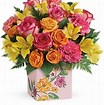Painted Blossoms cube vase