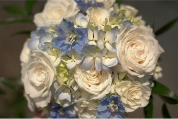 Pale Blue & White  Prom Bouquet  in South Milwaukee, WI | PARKWAY FLORAL INC.