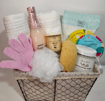 Pamper Me Basket Gift Basket in Kamloops, BC | Lily Lane Florals Pamper Me Basket Gift Basket in Kamloops, BC | Lily Lane Florals