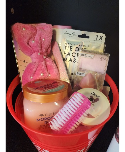 Pampered With Love Rose Spa Basket