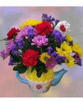 Party Time Tea  FHF-B9981 Fresh Flower Keepsake (Local Delivery Only)