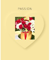 PASSION Gold box red roses