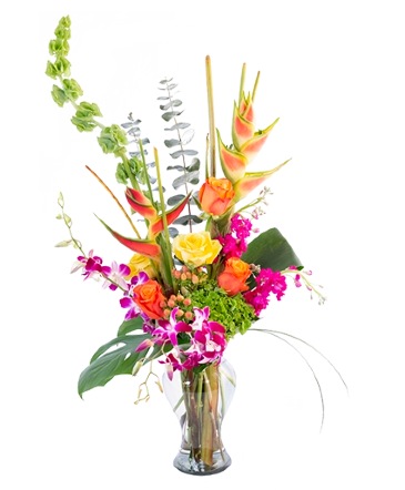 Passion Paradise Vase Arrangement in Gig Harbor, WA | GIG HARBOR FLORIST TM- FLOWERS BY THE BAY LLC