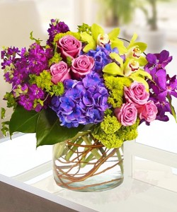 Passionate about Purple Vased Arrangement, Compact