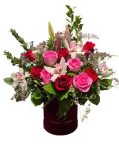 Passionate Bloom Velvet Box Arrangement