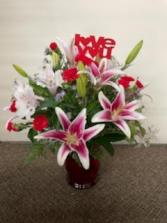 Passionate Lilies   FHF-VL78 Fresh Vase Arrangement (local delivery only)