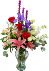 Passionate Petals Vase Arrangement in Seguin, Texas | DIETZ FLOWER SHOP & TUXEDO RENTAL
