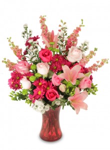 Passionate Pinks Vase Arrangement