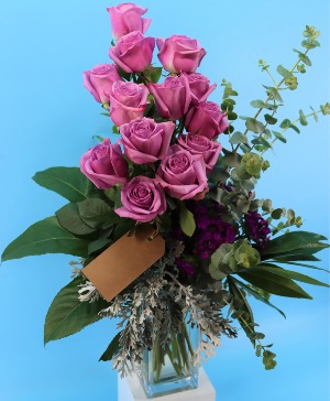 Passionate Purple Roses Vase Arrangement