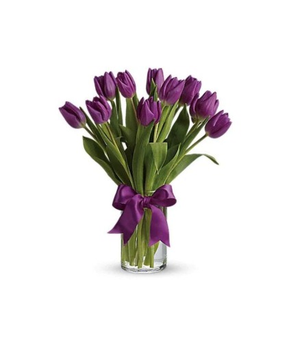 Passionate Purple Tulips Arrangement