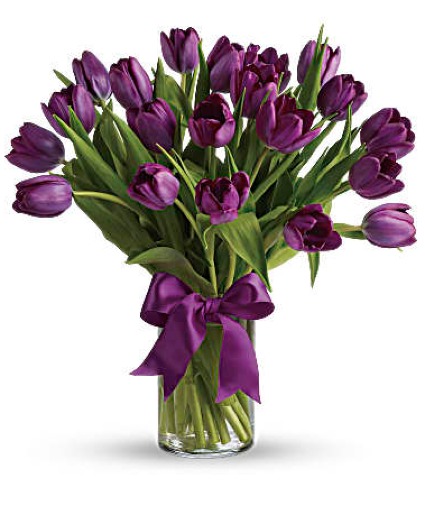Passionate Purple Tulips vase