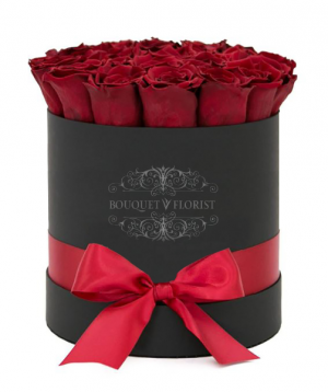 Passionate & Dark Roses Black Flower Box