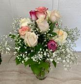 Dozen Pastel Assorted Roses 