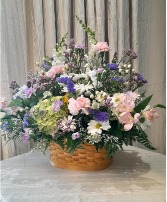 Pastel Blooms Basket Sympathy Basket