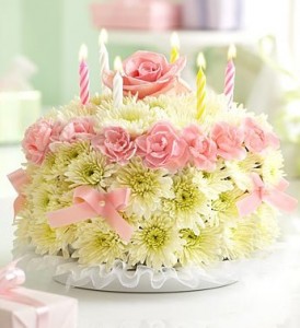 Pastel Cake Birthday Flowers