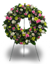 Pastel Color Fresh Mixed Flower Wreath 