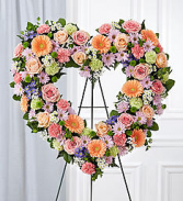 Pastel Colored Flower Heart Wreath