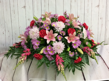 Pastel Farwell Casket Spray in Culpeper, VA | ENDLESS CREATIONS FLOWERS AND GIFTS Pastel Farwell Casket Spray in Culpeper, VA | ENDLESS CREATIONS FLOWERS AND GIFTS