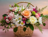 Pastel Garden Basket Arrangement