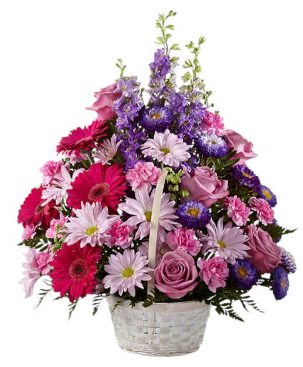 Pastel Peace Basket Basket Arrangement