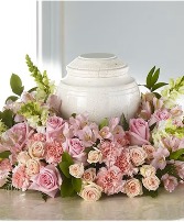 Pastel Pink Urn Wreath Premium
