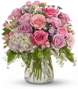 Pastel Rose Garden  Vase Arrangement