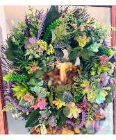 Pastel Succulent Wreath Home Decor
