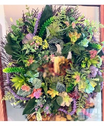 Pastel Succulent Wreath Home Decor