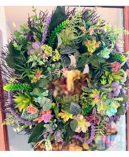 Pastel Succulent Wreath Home Decor