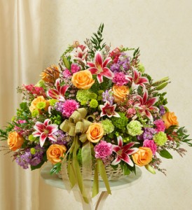 Pastel Sympathy Basket sympathy flowers