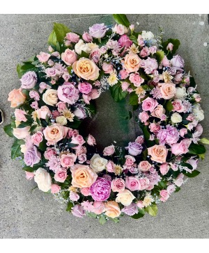 Pastel sympathy wreath 