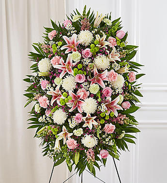 Pastel Sympathy Standing Spray funeral spray