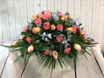 Pastel Tribute Casket Spray  Casket Spray in Culpeper, VA | ENDLESS CREATIONS FLOWERS AND GIFTS