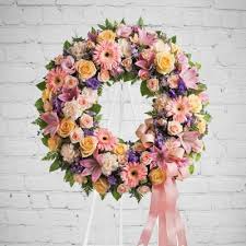 PASTEL WREATH FUNERAL WREATH WAS $225.00/NOW 150.