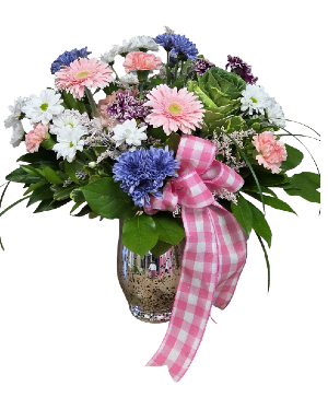 Pastels of pink and blues Fresh arrangement